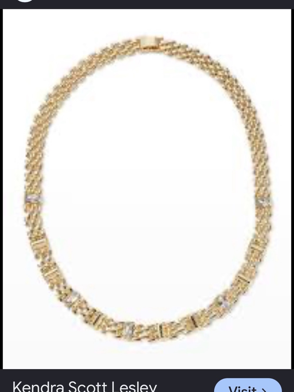 Kendra Scott Lesley Gold Chain Necklace Clear Crystals